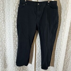 Lauren Ralph Lauren Women's Black Jeans Size 22 Straight Leg Denim Stretch